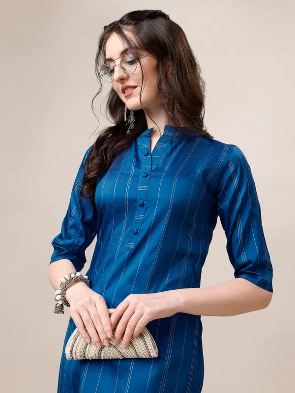 BLUE_Elegant_Pinstripe_Kurta_Set_with_Straight_Pants