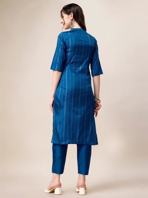 BLUE_Elegant_Pinstripe_Kurta_Set_with_Straight_Pants