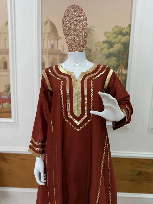 BROWN_CO-ORD_SET_WITH_USE_OF_ATTRACTIVE_GOTA_PATTI_