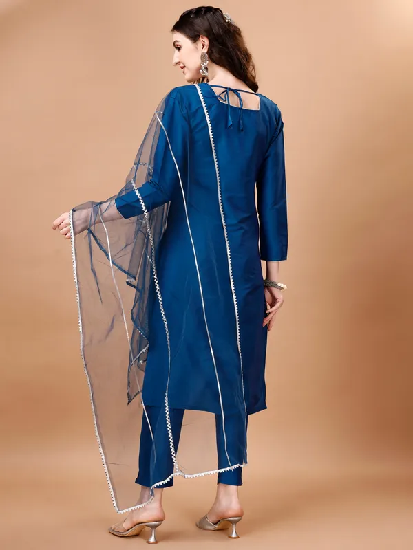BlueTrendy_Straight_Kurta_Pant_Set_with_Designer_Dupatta