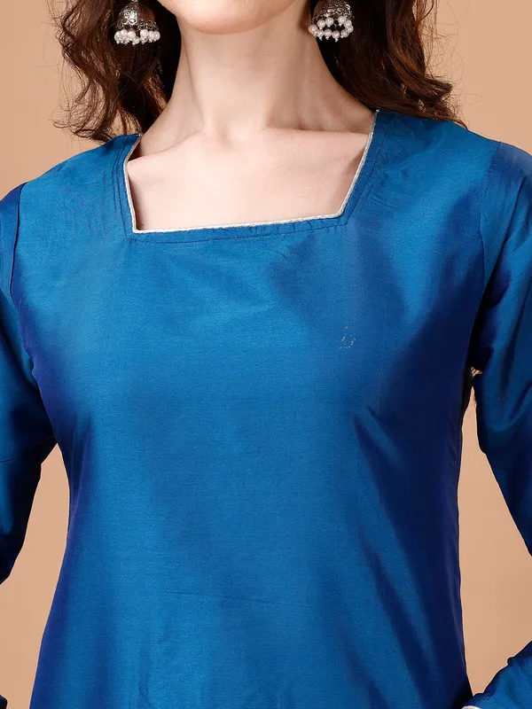 BlueTrendy_Straight_Kurta_Pant_Set_with_Designer_Dupatta