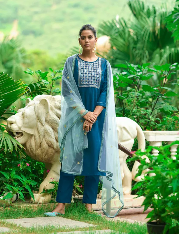 Blue_Embroidered_Kurta_Set_with_Elegant_Dupatta