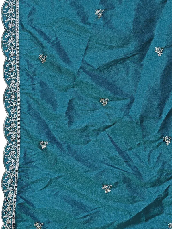 GREEN_Art_Silk_Embroidered_Anarkali_Pant_Dupatta_Set_For_Women