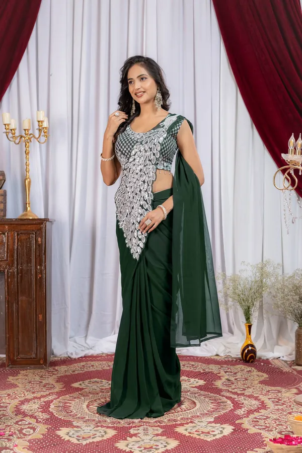 GREEN_TRENDING_READY_TO_WEAR_SAREE_WITH_FULLY_EMBROIDERED_STYLIST_BLOUSE