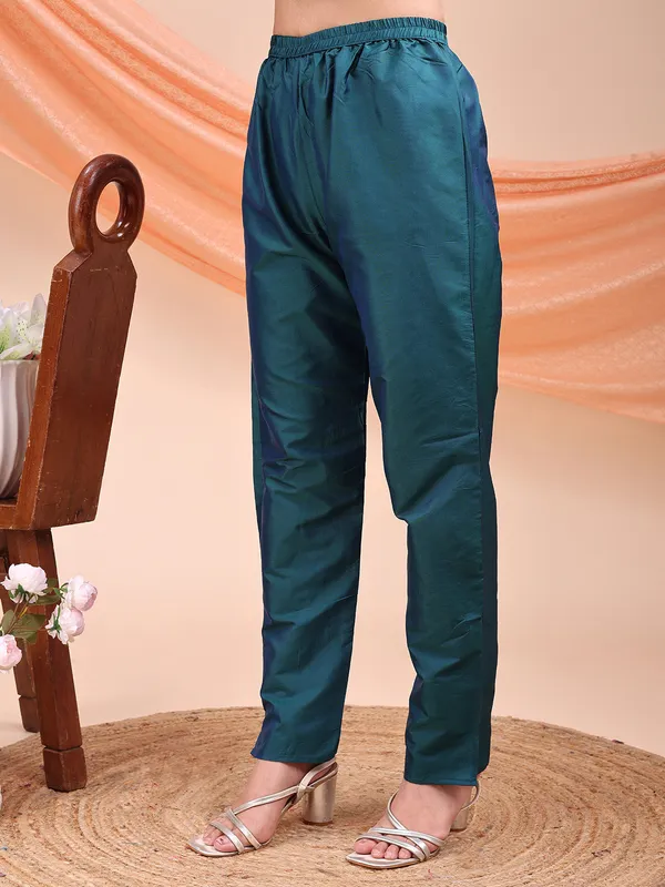 Green_Art_Silk_Embroidered_Kurti_Pant_Dupatta_Set_For_Women