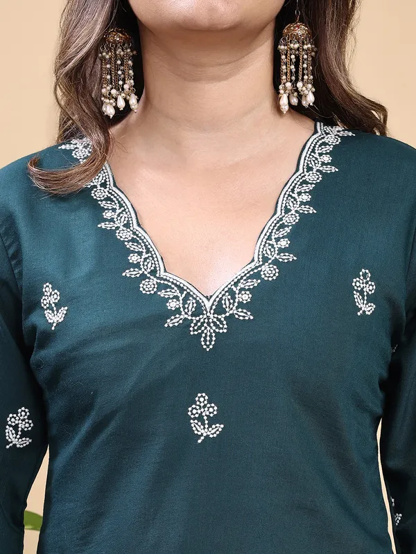Green_Embroidered_Kurta_Set_with_Matching_Pant_and_Dupatta