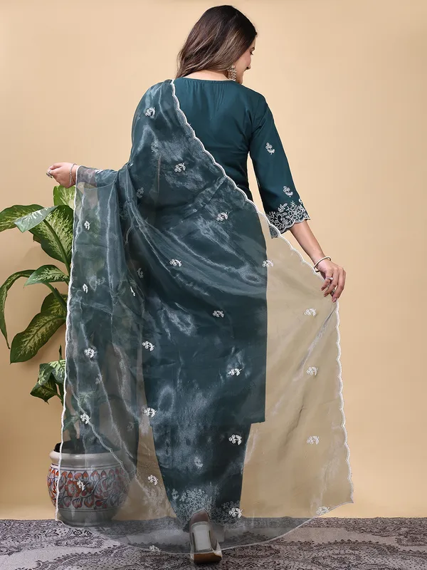 Green_Embroidered_Kurta_Set_with_Matching_Pant_and_Dupatta