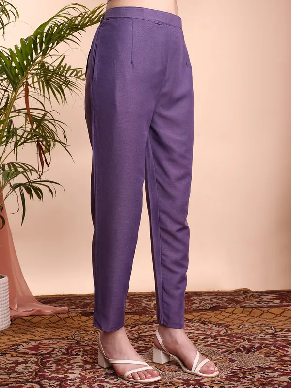 LAVENDAR_Art_Silk_Embroidered_Kurti__Pant_Dupatta_Set_For_Women