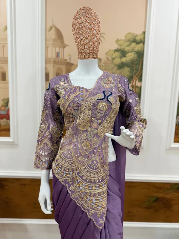 LAVENDER_TRENDING_READY_TO_WEAR_SAREE_WITH_FULLY_EMBROIDERED_STYLIST_BLOUSE_