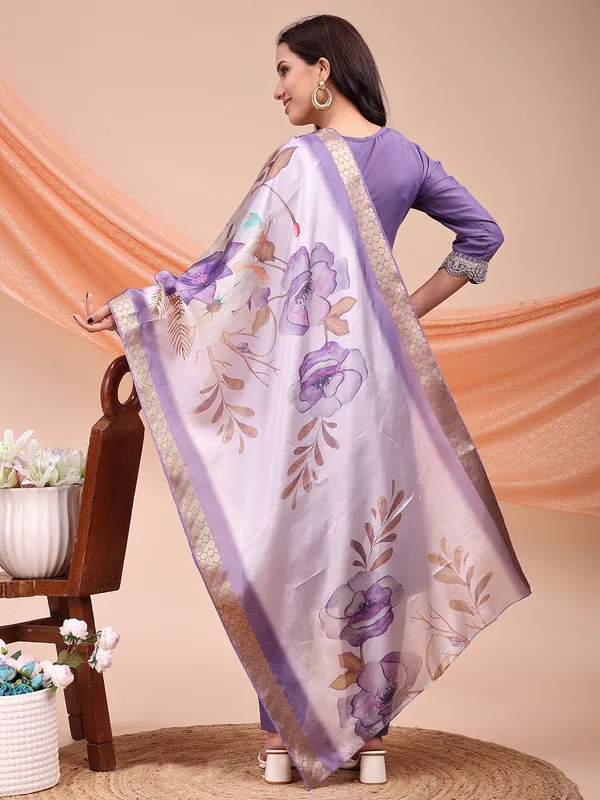 Lavendar_Art_Silk_Embroidered_Kurti_Pant_Dupatta_Set_For_Women