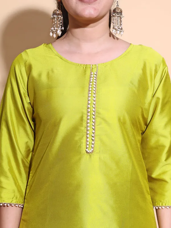 Lemon_Art_Silk_Solid_Kurti_Pant_Dupatta_Set_For_Women