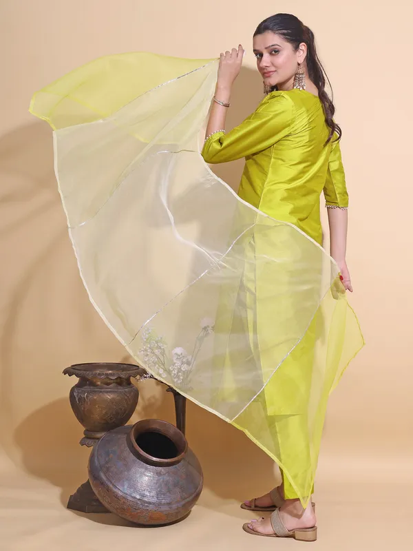 Lemon_Art_Silk_Solid_Kurti_Pant_Dupatta_Set_For_Women