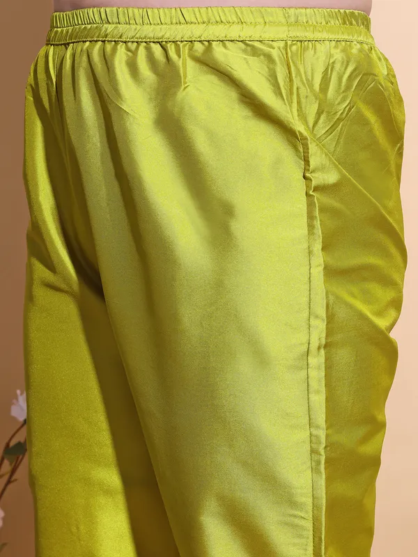 Lemon_Art_Silk_Solid_Kurti_Pant_Dupatta_Set_For_Women