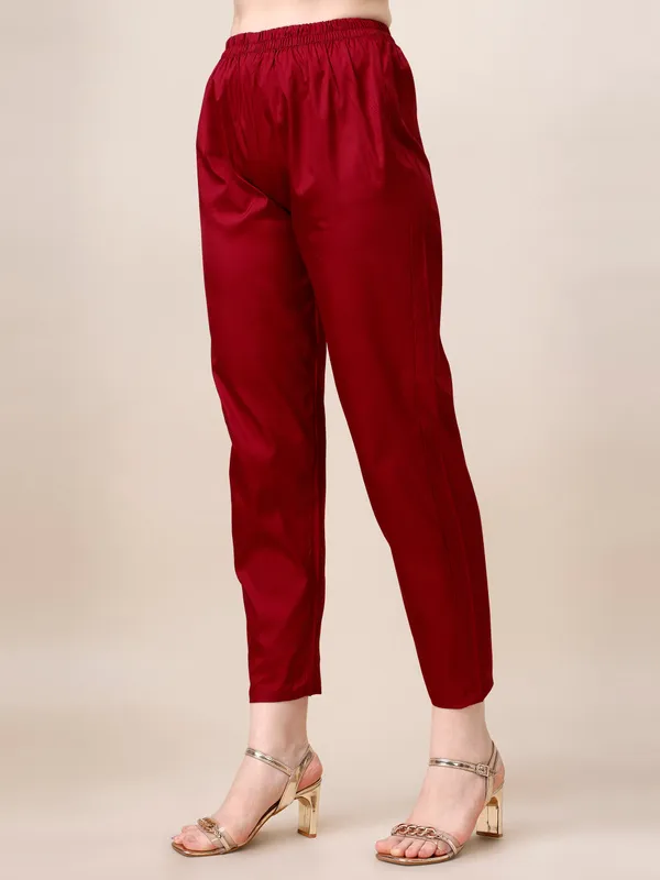 MAROON_Elegant_Pinstripe_Kurta_Set_with_Straight_Pants