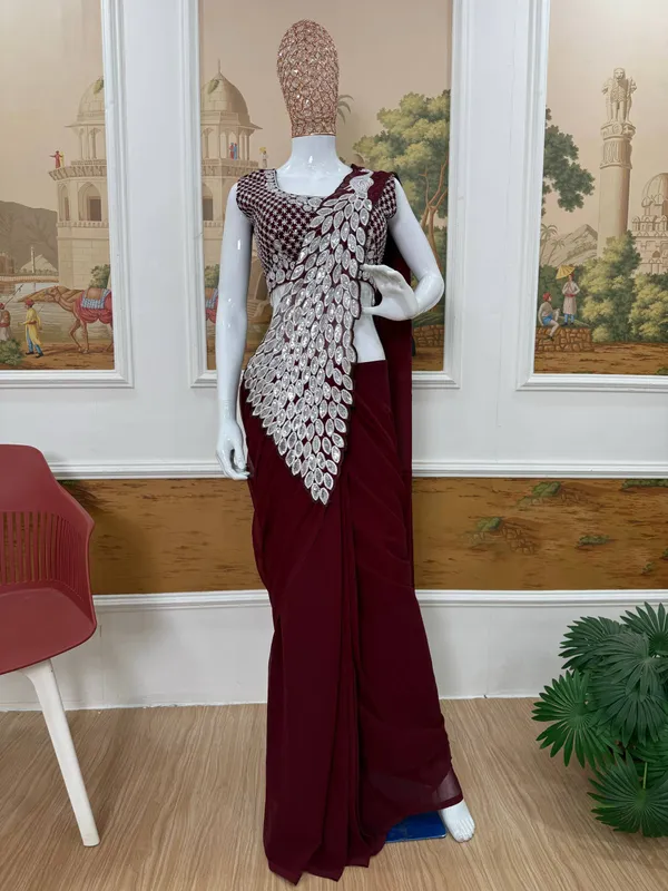 MAROON_TRENDING_READY_TO_WEAR_SAREE_WITH_FULLY_EMBROIDERED_STYLIST_BLOUSE