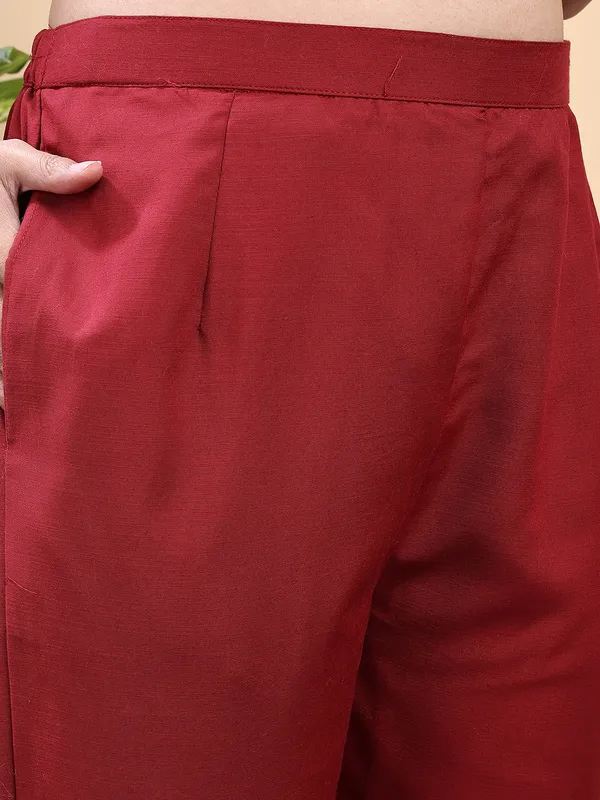MAROON_Trendy_Straight_Kurta_Pant_Set_with_Designer_Dupatta