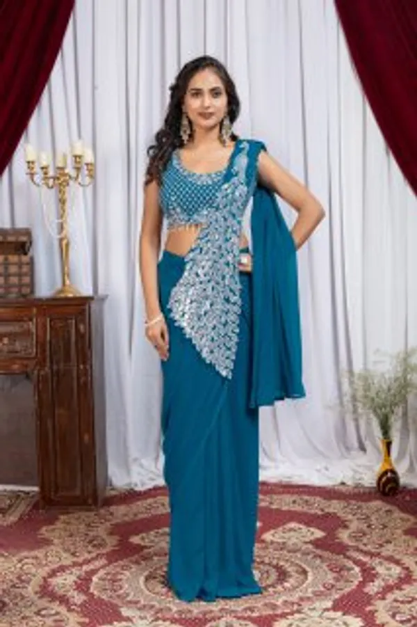 MORPEACH_TRENDING_READY_TO_WEAR_SAREE_WITH_FULLY_EMBROIDERED_STYLIST_BLOUSE