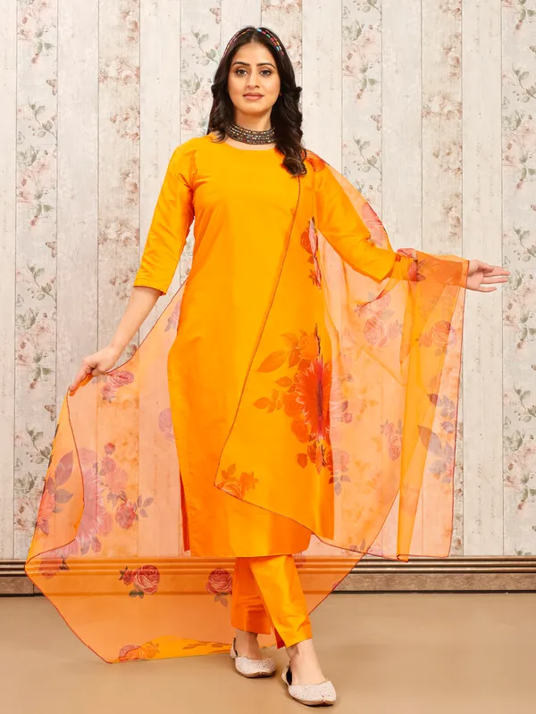 MUSTARD_Trendy_Straight_Kurta_Pant_Set_with_Designer_Dupatta