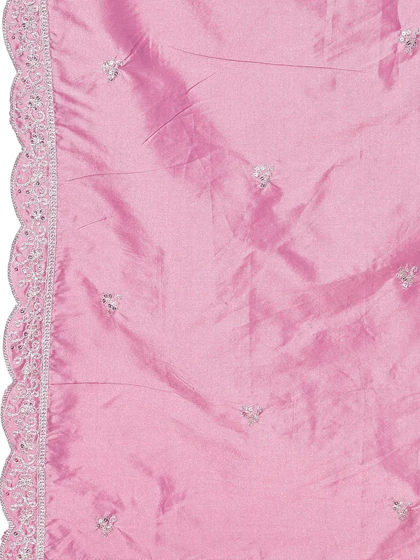 PEACH_Art_Silk_Embroidered_Anarkali_Pant_Dupatta_Set_For_Women