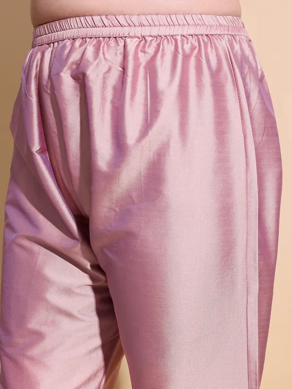 PEACH_Art_Silk_Embroidered_Anarkali_Pant_Dupatta_Set_For_Women