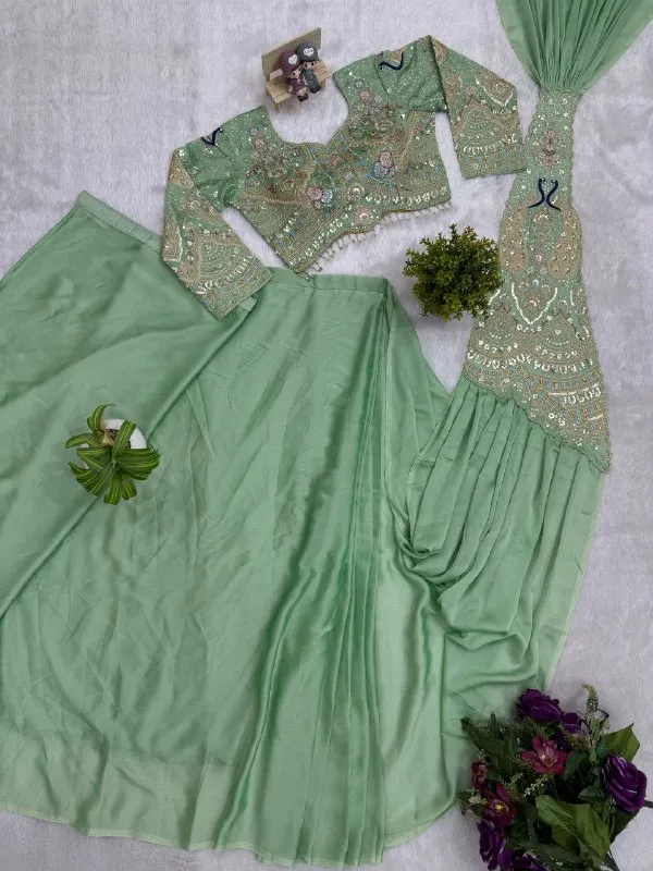 PISTA_TRENDING_READY_TO_WEAR_SAREE_WITH_FULLY_EMBROIDERED_STYLIST_BLOUSE_