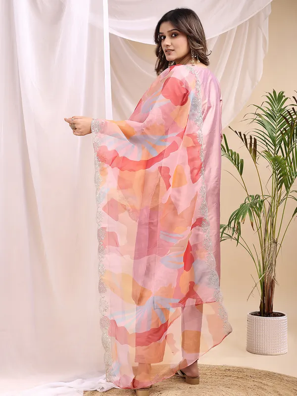 Peach_Art_Silk_Embroidered_Kurti_Pant_Dupatta_Set_For_Women