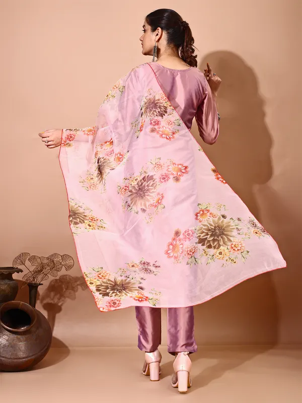 Peach_Art_Silk_Embroidered_Kurti_Pant_Dupatta_Set_For_Women
