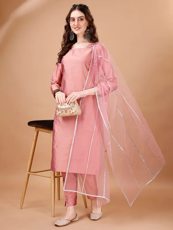 Peach_Trendy_Straight_Kurta_Pant_Set_with_Designer_Dupatta