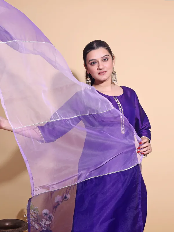 Purple_Art_Silk_Solid_Kurti_Pant_Dupatta_Set_For_Women