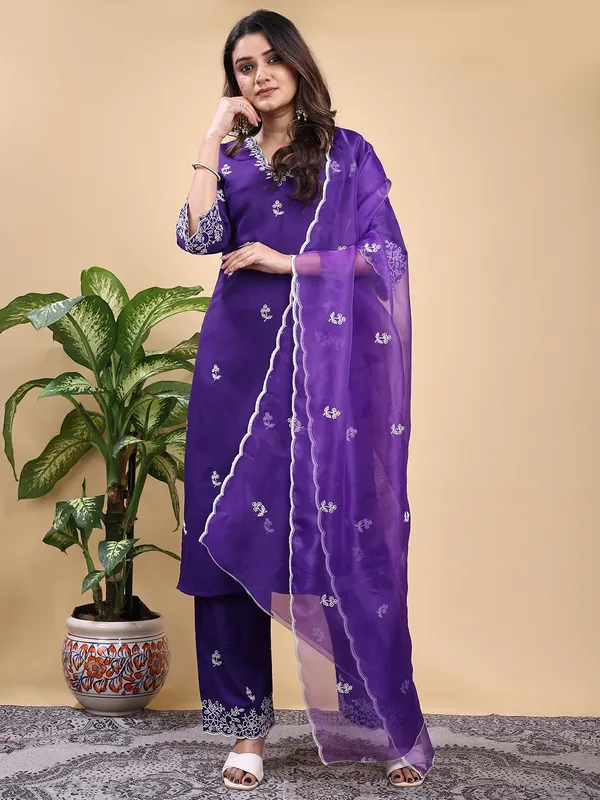 Purple_Embroidered_Kurta_Set_with_Matching_Pant_and_Dupatta