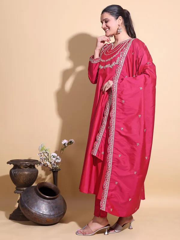 RANI_Art_Silk_Embroidered_Anarkali_Pant_Dupatta_Set_For_Women