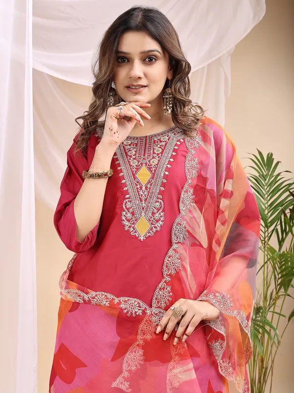 Rani_Art_Silk_Embroidered_Kurti_Pant_Dupatta_Set_For_Women