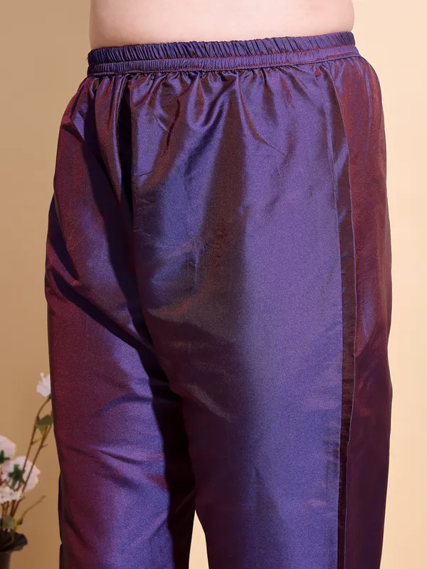 WINE_Art_Silk_Embroidered_Anarkali_Pant_Dupatta_Set_For_Women