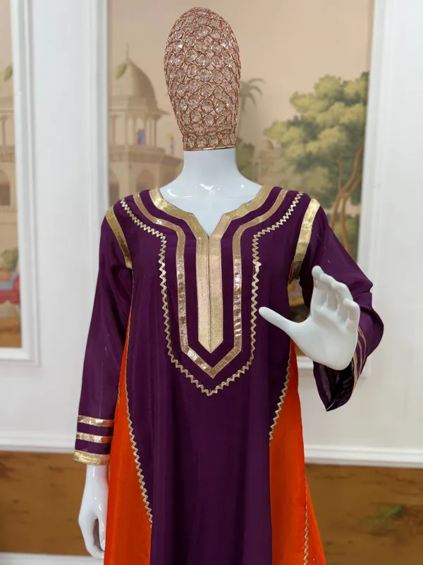 WINE_CO-ORD_SET_WITH_USE_OF_ATTRACTIVE_GOTA_PATTI_