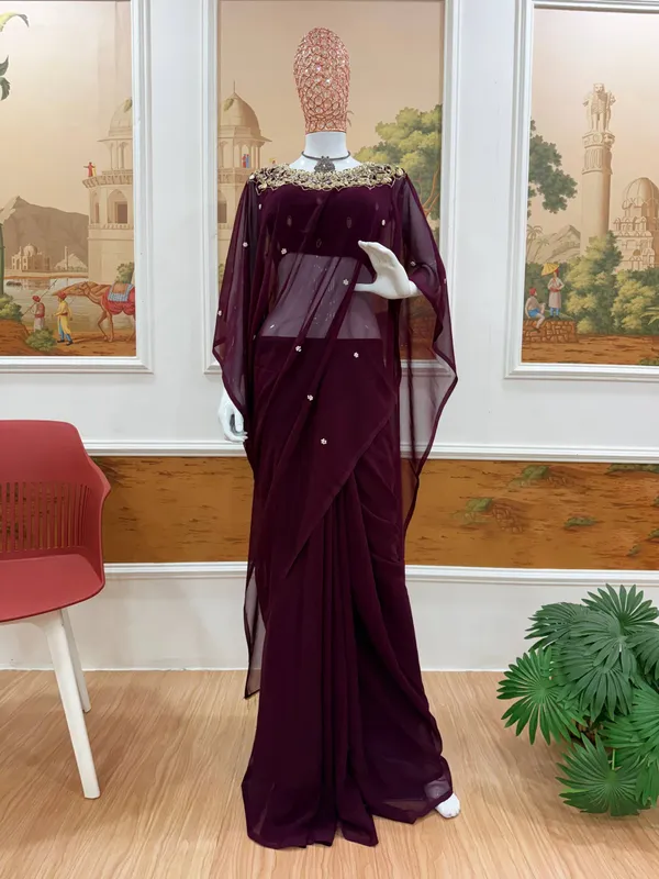 WINE_STYLES_HAND_WORKED,_DRAPE_SAREE_ON_FAUX_GEORGETTE_