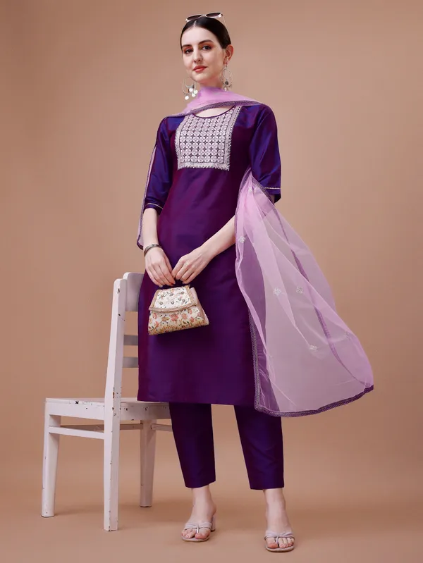 Wine_Embroidered_Kurta_Set_with_Elegant_Dupatta