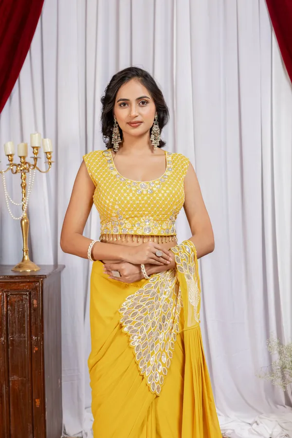 YELLOW_TRENDING_READY_TO_WEAR_SAREE_WITH_FULLY_EMBROIDERED_STYLIST_BLOUSE