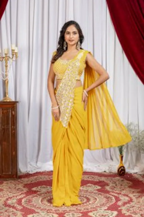 YELLOW_TRENDING_READY_TO_WEAR_SAREE_WITH_FULLY_EMBROIDERED_STYLIST_BLOUSE