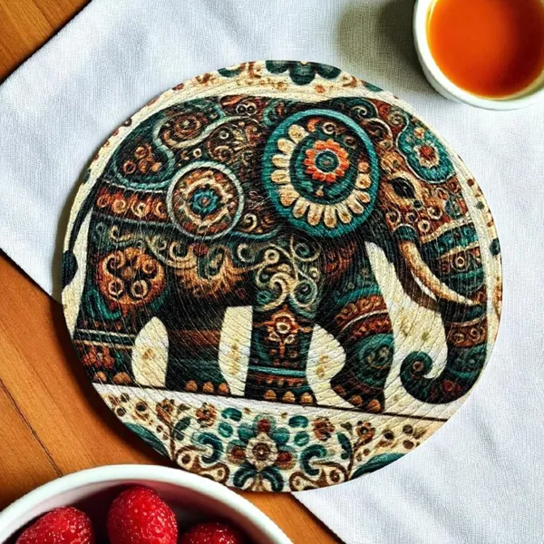 15"_Round_Woven_Elephant_Table_Mat_-_Boho_Mandala_Animal_Print_Rope_Placemat_-_Ethnic_Bohemian_Centerpiece_for_Dining_&_Home_Decor