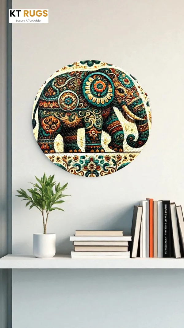 15"_Round_Woven_Elephant_Table_Mat_-_Boho_Mandala_Animal_Print_Rope_Placemat_-_Ethnic_Bohemian_Centerpiece_for_Dining_&_Home_Decor
