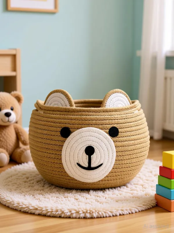 Cotton_Rope_Storage_Basket_with_Cute_Bear_Face_–_Handcrafted_Baby_Nursery_Organizer,_Toy_Bin_&_Home_Décor_Basket_|_Ø_25_cm_×_H_18_cm_|_100%_Natural_Cotton_|_Baby_Shower_Gift