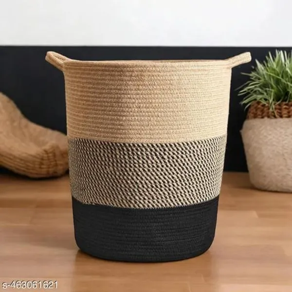 Beige_Jute_Laundry_Basket_For_Home_&_Office_15X18_Inch