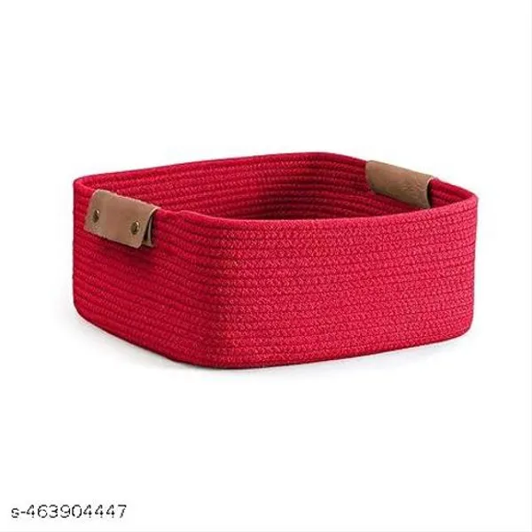 Home_Organizer_Storage_Basket_Rectangular_Shape_12x8x4"_Red