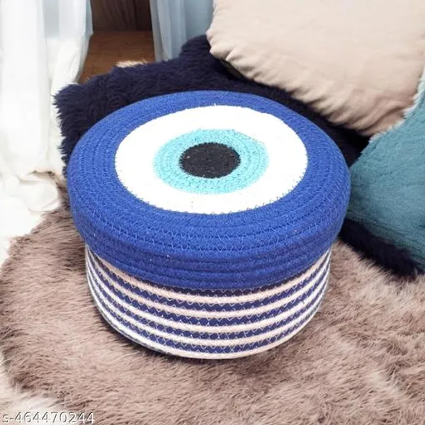 Blue_And_White_Bharat_Fabtex_Evil_Eye_Multi_Purpose_Essential_Jute_Basket_With_Lid_Blue_Color_Storage_Baskets_For_Bathroom_Living_Room_&_Kitchen_Organiser_Vanity_First_Aid
