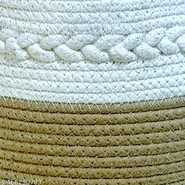 White_And_Beige_Bharat_Fabtex_Multi_Purpose_Essential_Jute_Basket_With_Lid_Storage_Baskets_For_Bathroom_Living_Room_&_Kitchen_Organiser_Vanity_First_Aid_With_Handle_(10_Lx10_Bx10_H)