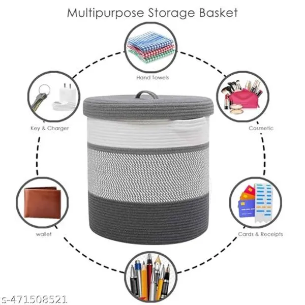 Multicolor_Bharat_Fabtex_Small_Woven_Rope_Toys_Basket_For_Organizing_Shelves_Closet_Storage_Bins_Empty_Gift_Baby_Shower_Basket_Also_Perfect_For_Toilet_Paper_Storage_(Set_Of_5)
