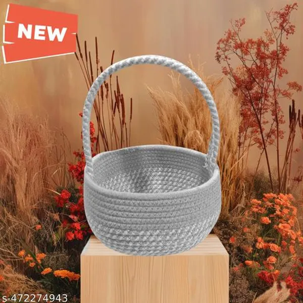 Grey_Cotton_Rope_Pooja_Basket_|_8x4_Inch_Traditional_Storage_Organizer_|_Multipurpose_Puja_Samagri_Holder_|_Eco-Friendly_Handwoven_Basket_for_Home_&_Gifting