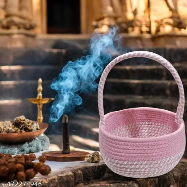 Pink_And_White_Multipurpose_Pooja_Basket_Flower_Basket_Prasad_Basket_For_Devotees