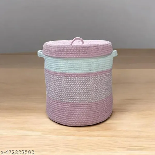 Pink_Bharat_Fabtex_Medium_Size_Laundry_Organiser_Storage_(12X12_Inch)