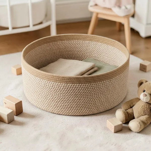 80_L_Minimalist_Low-Profile_Organizer_Basket_for_Blankets,_Toys_&_Cats_–_20_x_8_inch